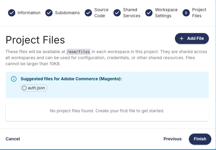 Shared configuration files step